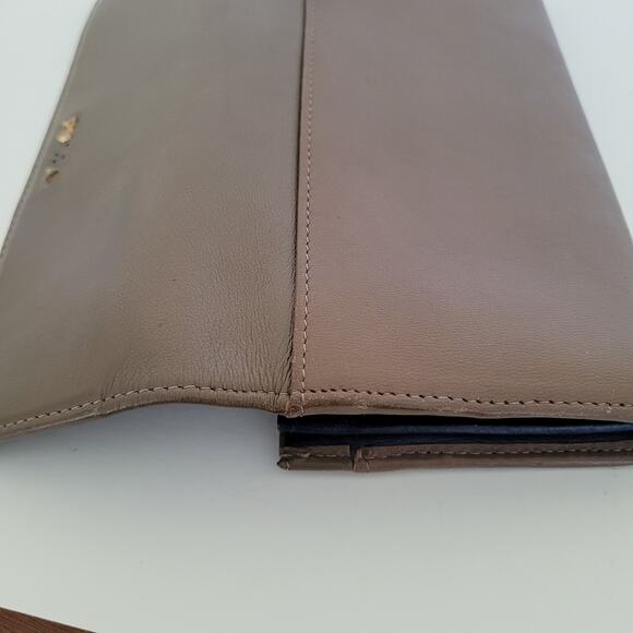 Furla Babilon Wallet Large Genuine Leather Italian Toupe Gray Classic Natural - Picture 9 of 12